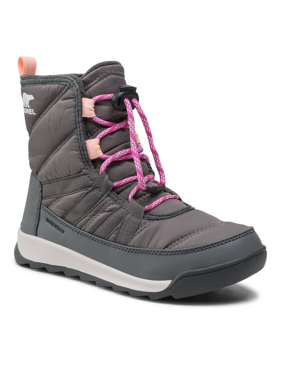 Sorel Sniega zābaki Sorel Youth Whitney II Short Lace WP NY3903 Pelēks