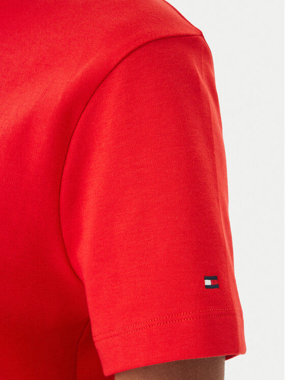 Tommy Hilfiger Tommy Hilfiger Camiseta Logo Interlock WW0WW48707 Rojo Regular Fit