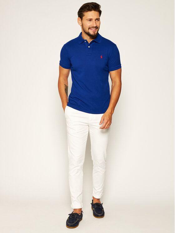 Polo Ralph Lauren Polo Ralph Lauren Polo majica Core Replen 710795080001 Modra Slim Fit