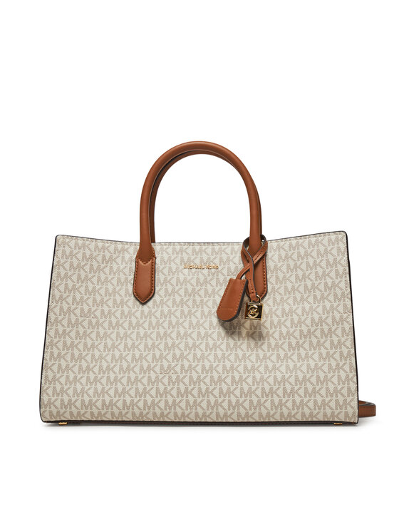 MICHAEL Michael Kors Сумка MICHAEL Michael Kors Scarlett Medium Signature Logo Satchel 30F4GETS2B Кремовий