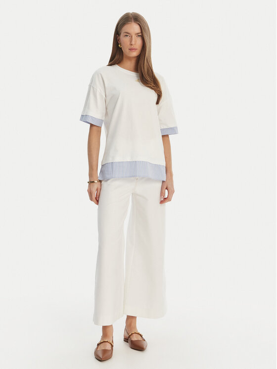 Luisa Spagnoli Luisa Spagnoli Camiseta Baiadera 543155 Blanco Regular Fit