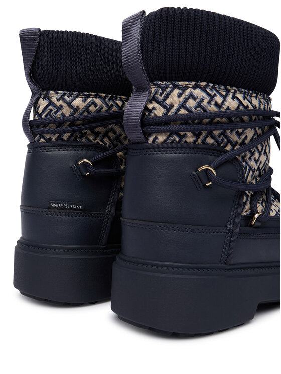 Tommy Hilfiger Апрески Tommy Hilfiger Monogram Water Resist Snow Boot FW0FW09491 Тъмносин