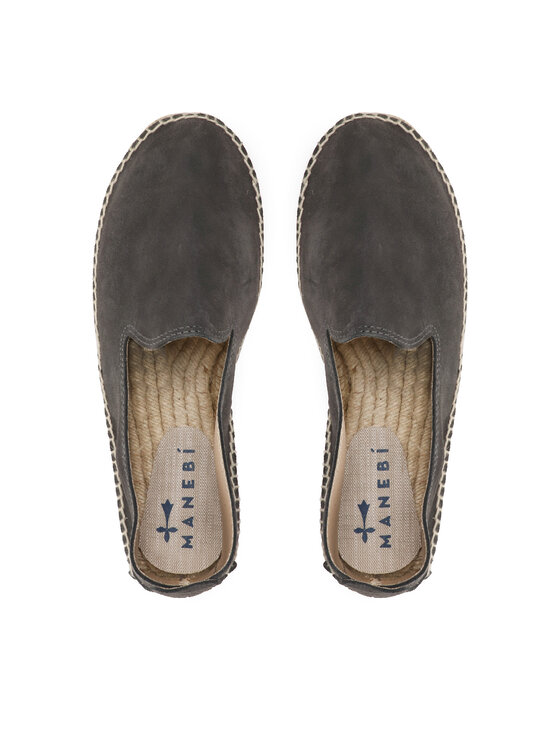 Manebi Espadrilky Manebi Suede Flat Espadrilles W 1.0 C0 Šedá