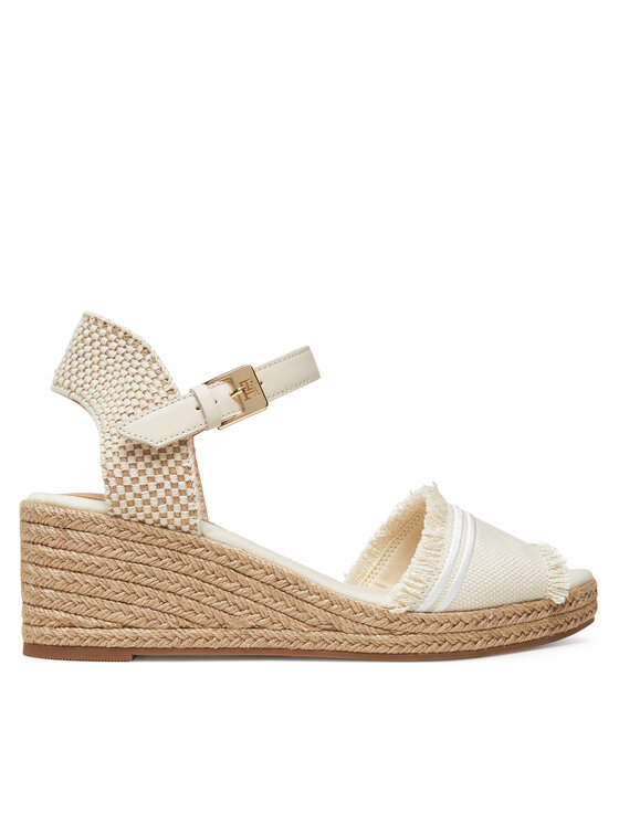 Tommy Hilfiger Espadrilky Tommy Hilfiger Fringe Canvas Medium Wedge FW0FW08879 Béžová