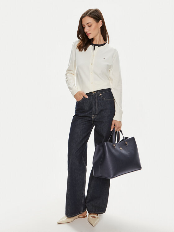 Tommy Hilfiger Kabelka Tommy Hilfiger Th Emblem Satchel AW0AW15177 Tmavomodrá