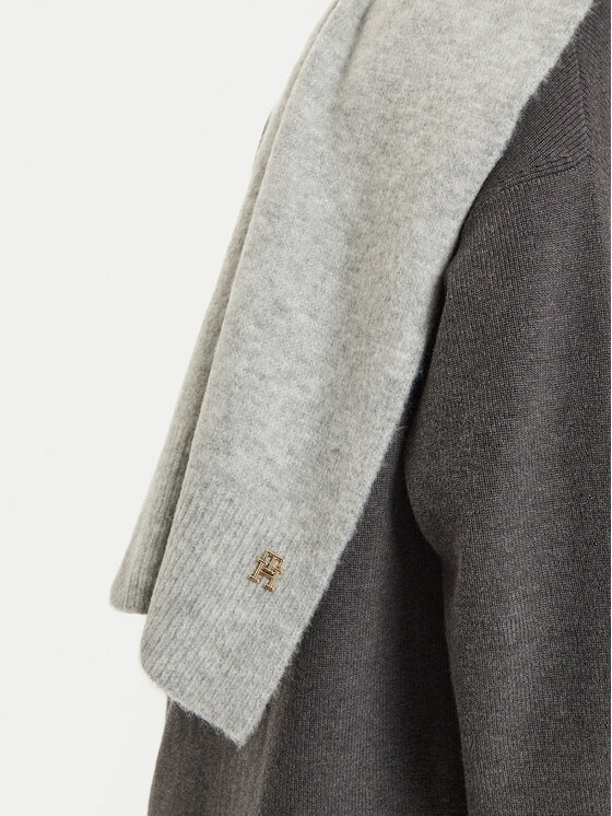 Tommy Hilfiger Зимен шал Tommy Hilfiger Luxe AW0AW16646 Сив
