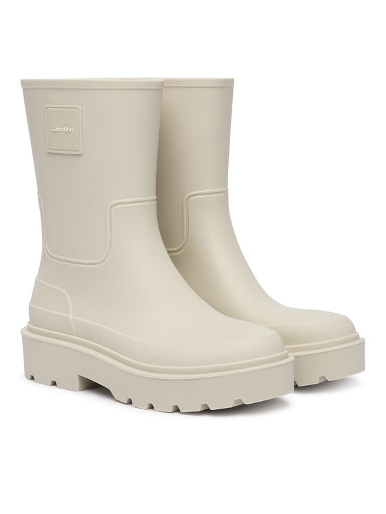 Calvin Klein Kalosze Calvin Klein Rainboot Rubber HW0HW03179 Kremowy