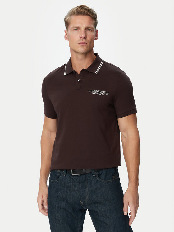MICHAEL Michael Kors MICHAEL Michael Kors Polo CF6536S19P Marrón oscuro Regular Fit