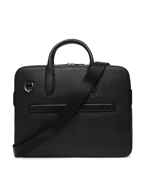 Tommy Hilfiger Torba za prenosnik Tommy Hilfiger Th Business Leather Computer Bag AM0AM13642 Črna
