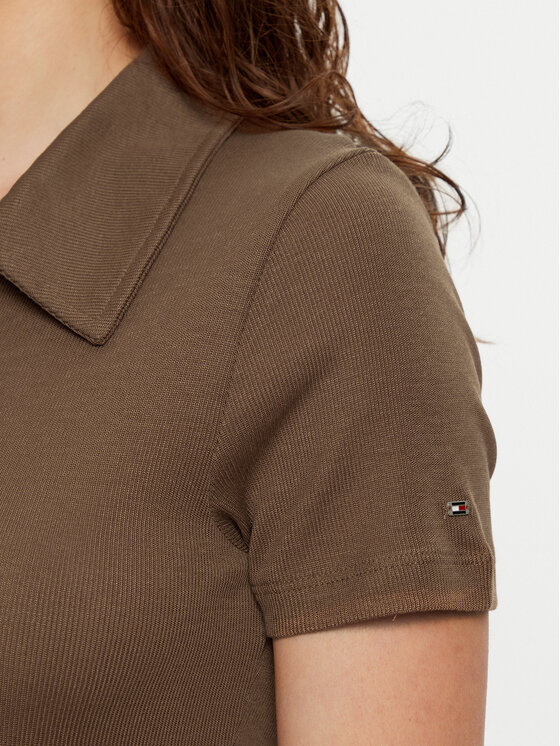 Tommy Hilfiger Tommy Hilfiger Polo majica WW0WW44446 Rjava Slim Fit