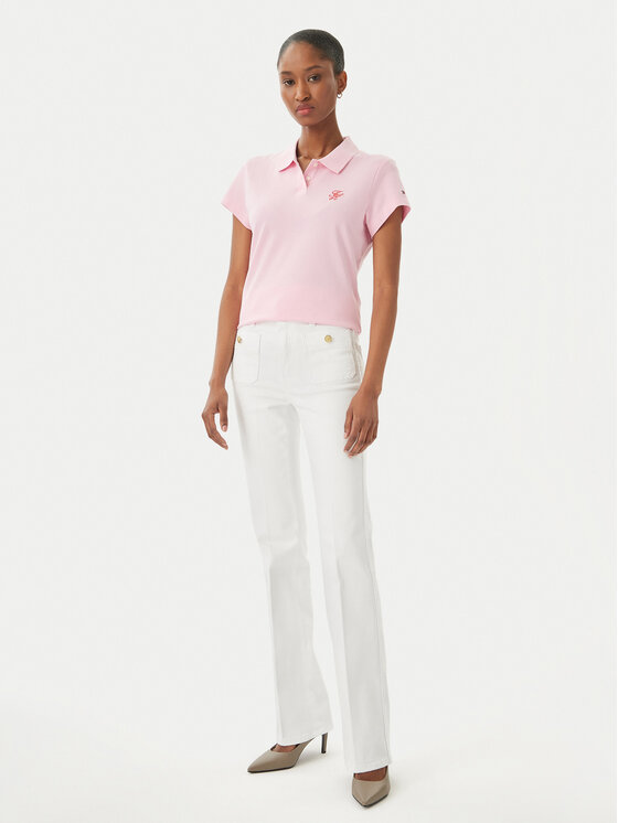 Tommy Hilfiger Tommy Hilfiger Polo 1985 Logo WW0WW49259 Rosa claro Slim Fit