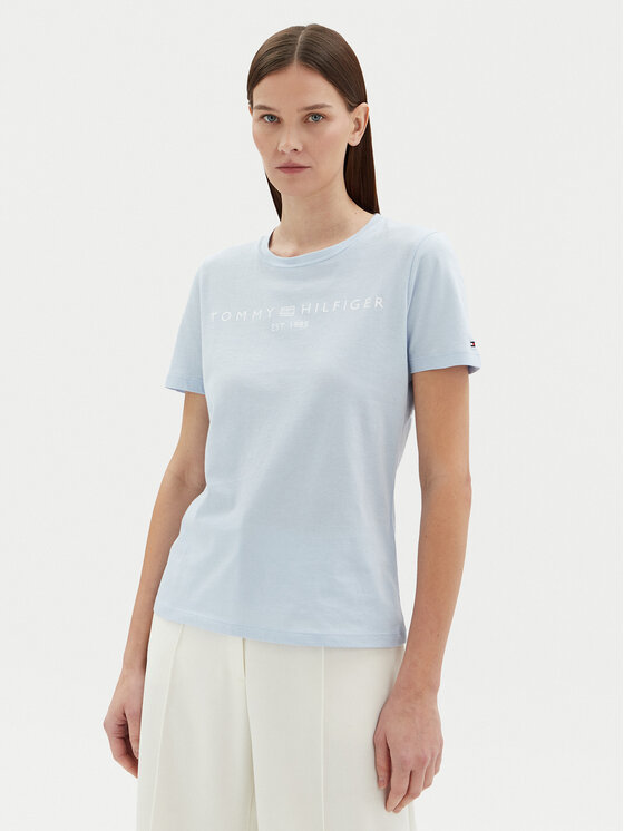Tommy Hilfiger Tommy Hilfiger T-shirt WW0WW40276 Svijetloplava Regular Fit