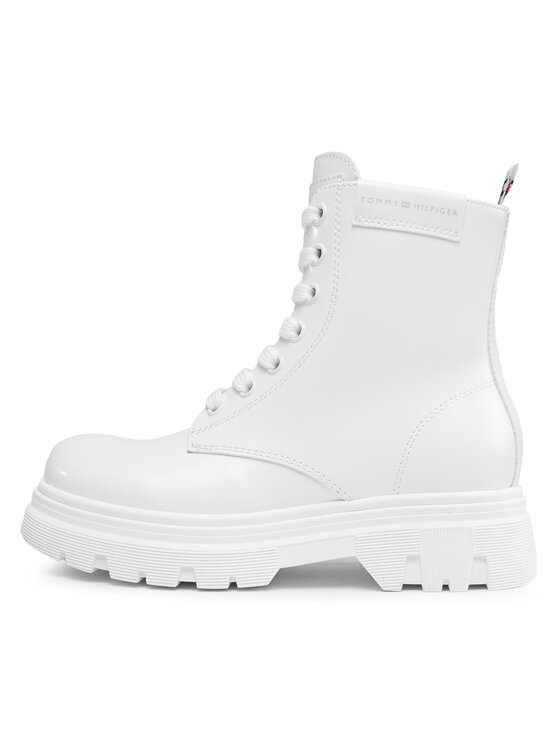 Tommy Hilfiger Kozačky Tommy Hilfiger T4A5-33039-1453 M Bílá