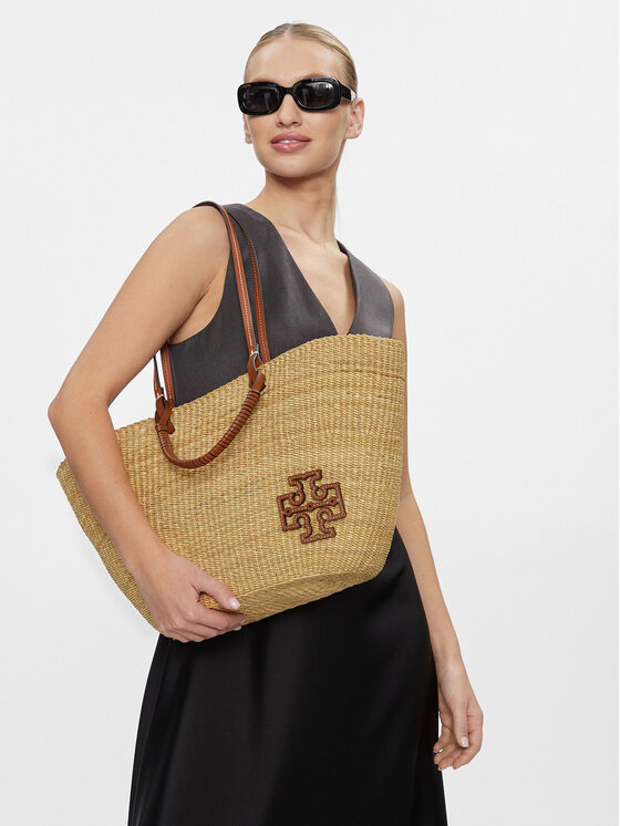Tory Burch Bolso Tory Burch Ella Straw Basket Tote 135740 Beis