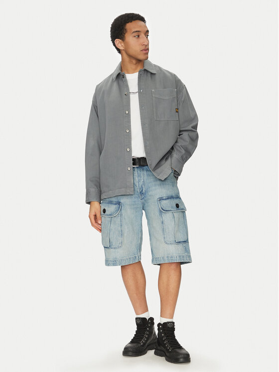 G-STAR G-Star Raw Pantaloncini di jeans Bend 3D Cargo D26528-D788 H119 Celeste Relaxed Fit