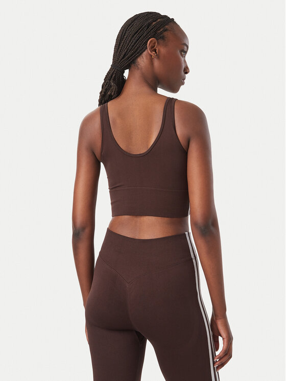adidas adidas Sujetador deportivo Essentials 3 Stripes Seamless Bralette KZ4107 Marrón