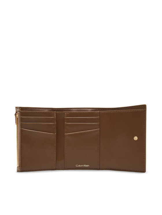 Calvin Klein Denarnica Calvin Klein Emblem Aop Trifold W/ Zip Pocket LV04F1118G Bež