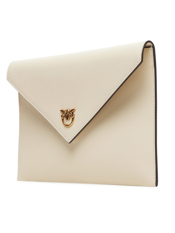 PINKO Kabelka PINKO Flat Purse Handle AI 25-26 PCPL104820 A0F1 Krémová