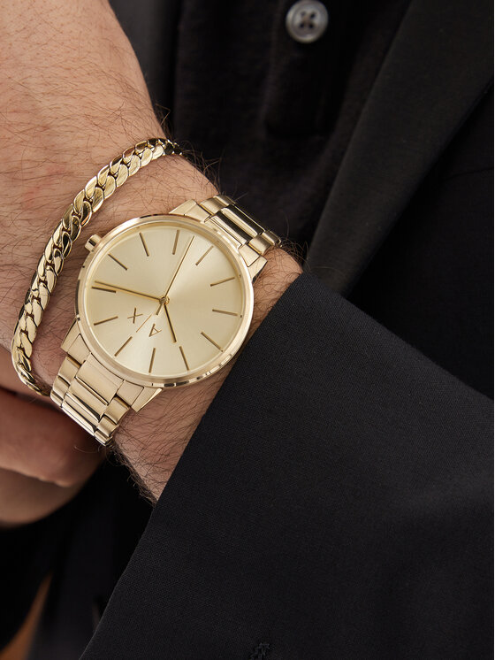 Armani Exchange Pulkstenis Armani Exchange AX7144SET Zelta