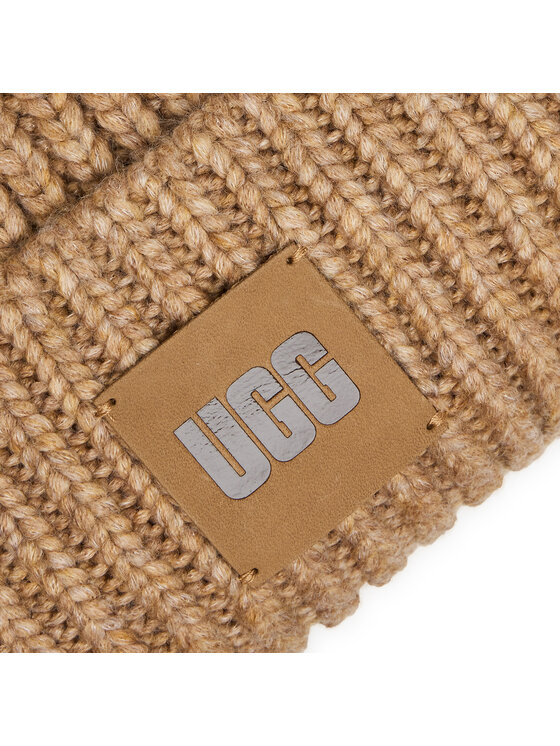 Ugg Σκούφος Ugg Chunky Rib Knit Beanie W Pom 20165 Μπεζ