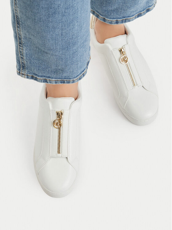 MICHAEL Michael Kors Laisvalaikio batai MICHAEL Michael Kors Keaton Zip Slip On 43R4KTFP2L Balta
