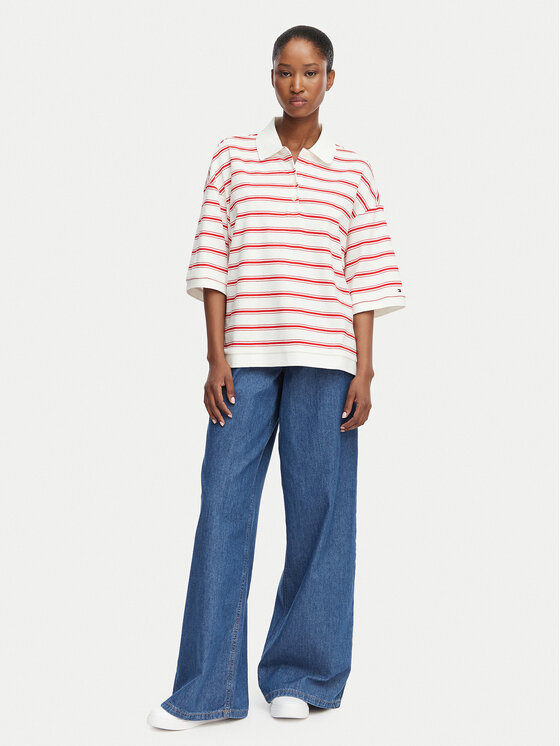 Tommy Hilfiger Tommy Hilfiger Polo WW0WW50026 Έγχρωμο Oversize