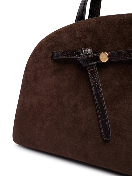 Tory Burch Borsetta Tory Burch Romy Suede Bauletto 183363 Marrone scuro