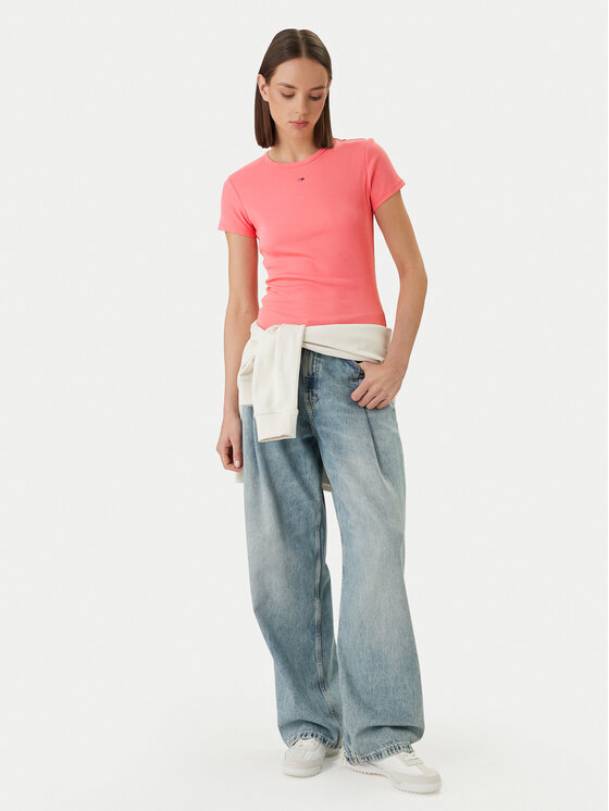 Tommy Jeans Tommy Jeans Camiseta DW0DW17383 Rosa Slim Fit