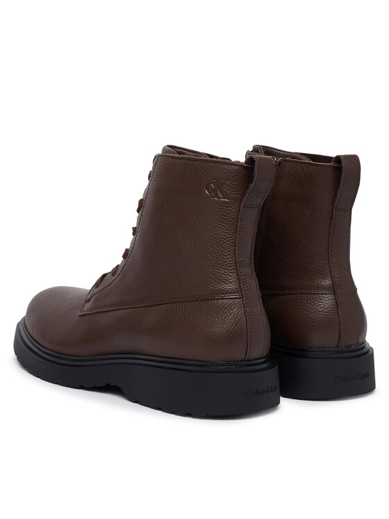 Calvin Klein Bakancs Calvin Klein Combat Ess Lace Up Zip Boot Lth YM0YM01373 Barna