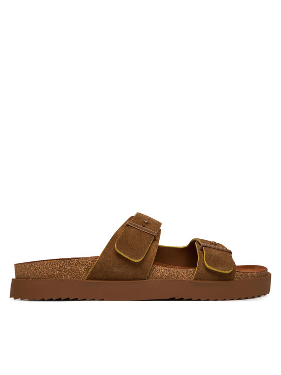 Tommy Hilfiger Iešļūcenes Tommy Hilfiger Cork Adjustable Suede Sandal FM0FM05869 Brūns