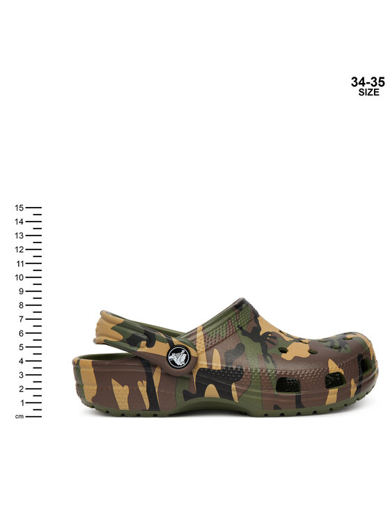 Crocs Klapki Crocs Classic Camouflage Clog 211879 Zielony