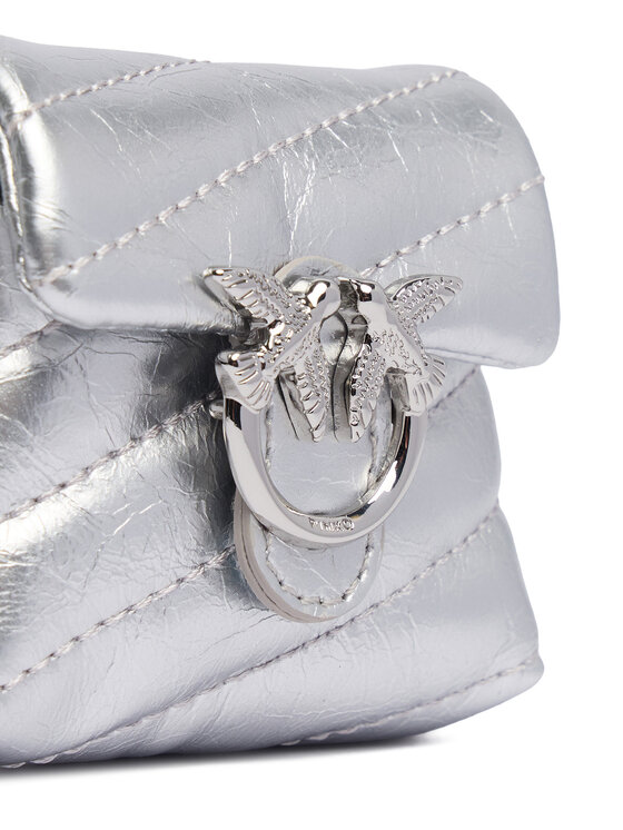 PINKO Přívěsek PINKO Airpods Love Puff Microfiber Shiny Calf AI 25-26 PCPL 105869 A370 Stříbrná