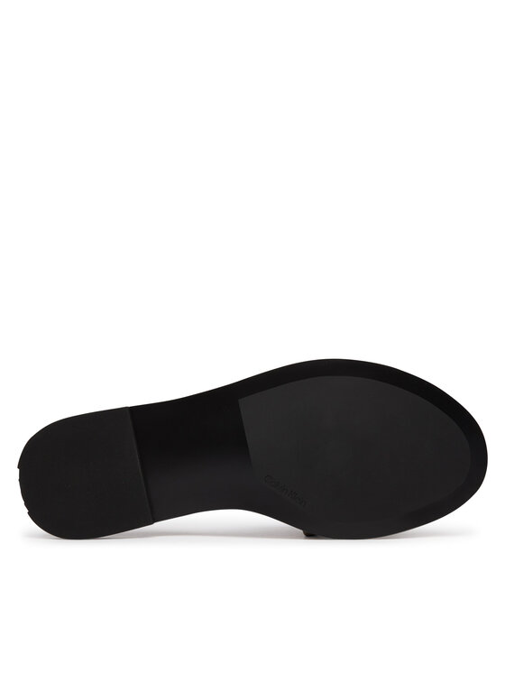 Calvin Klein Şlapi Calvin Klein Round Flat Sndl Lth Bar Hw 2 HW0HW02925 Bej