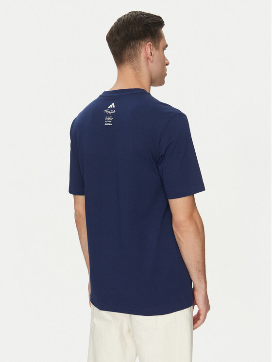 adidas adidas T-shirt Lounge Drink Graphic JJ4014 Tamnoplava Regular Fit