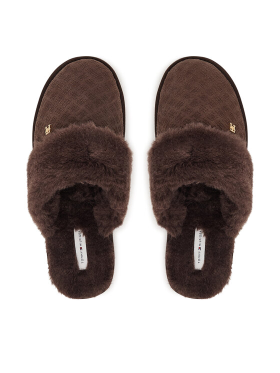 Tommy Hilfiger Pantuflas Tommy Hilfiger Th Premium Shearling Shoes FW0FW09947 Marrón oscuro