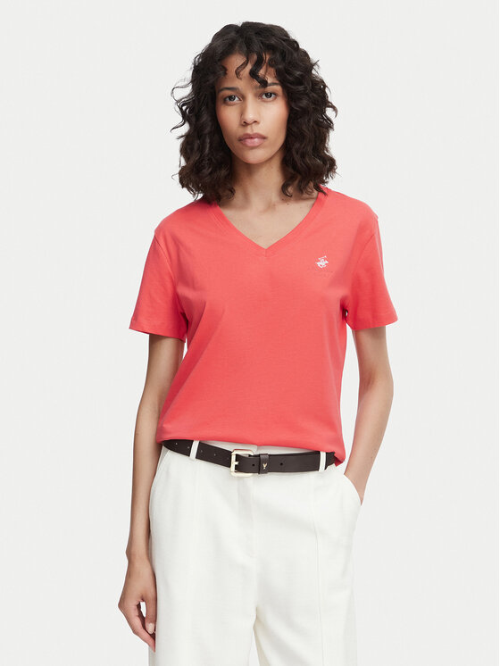 Beverly Hills Polo Club Beverly Hills Polo Club Camiseta P-SS26W-TS516518 Coral Regular Fit