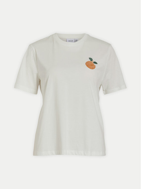 Vila Vila T-shirt Sybil 14097443 Bianco Regular Fit