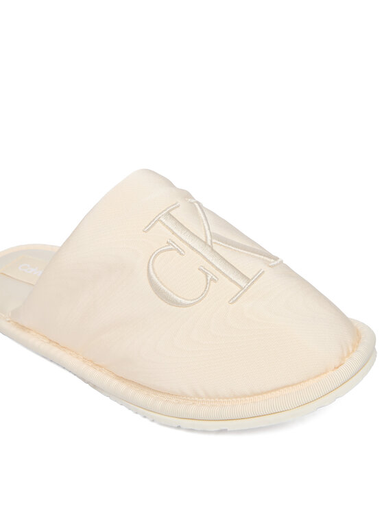 Calvin Klein Jeans Pantuflas Calvin Klein Jeans Slipper Satin Moire YW0YW02053 Écru