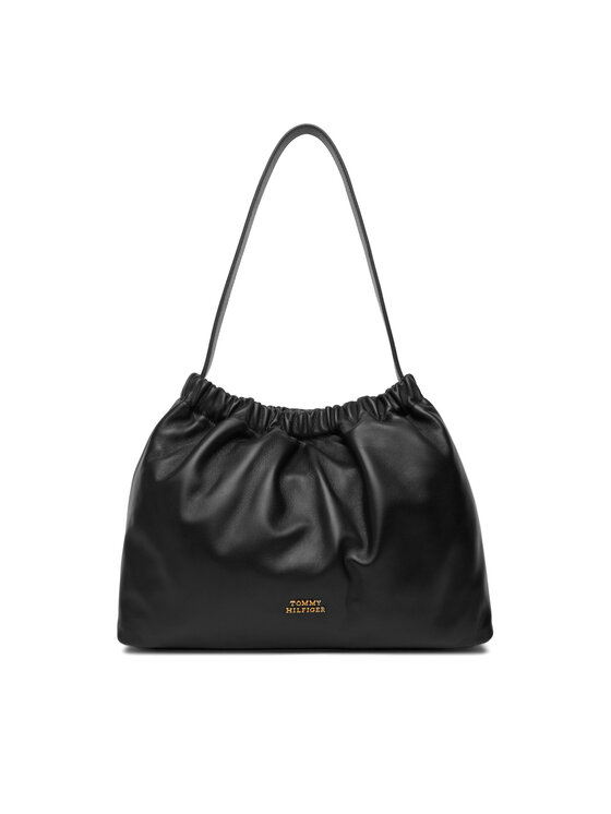 Tommy Hilfiger Torebka Tommy Hilfiger Soft Leather Shoulder Bag AW0AW18307 Czarny