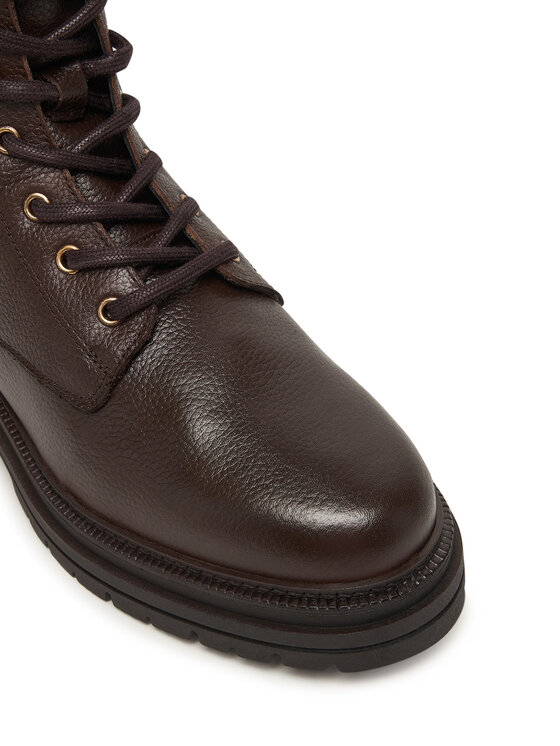 Tommy Hilfiger Pohodni čevlji Tommy Hilfiger Th Plaque Pebble Lace Boot Warm FW0FW08767 Rjava