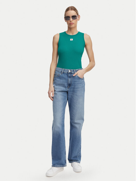 Calvin Klein Jeans Calvin Klein Jeans Top LV047F246G Verde oscuro Slim Fit