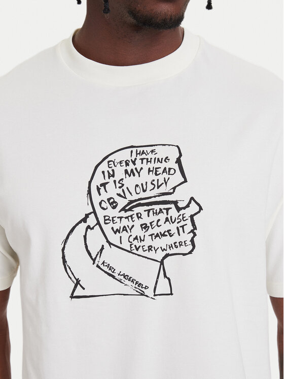 KARL LAGERFELD KARL LAGERFELD Camiseta 755151 564235 Crema Loose Fit