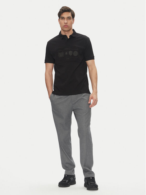 BOSS BOSS Поло Percy Heritage 50538111 Чорний Relaxed Fit