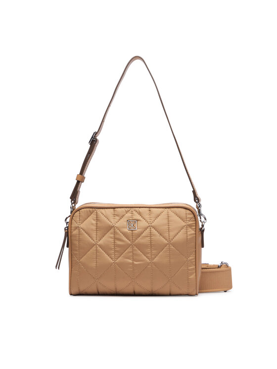 Calvin Klein Дамска чанта Calvin Klein Emblem Aop Jacquard Bucket LV04F3648G Бежов