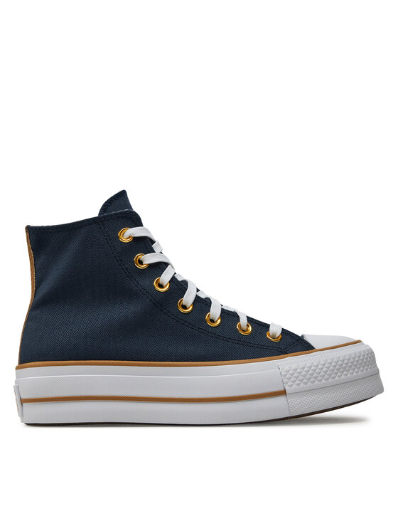 Converse Trampki Converse Chuck Taylor All Star Lift Platform Herringbone Stripe A08860C Niebieski