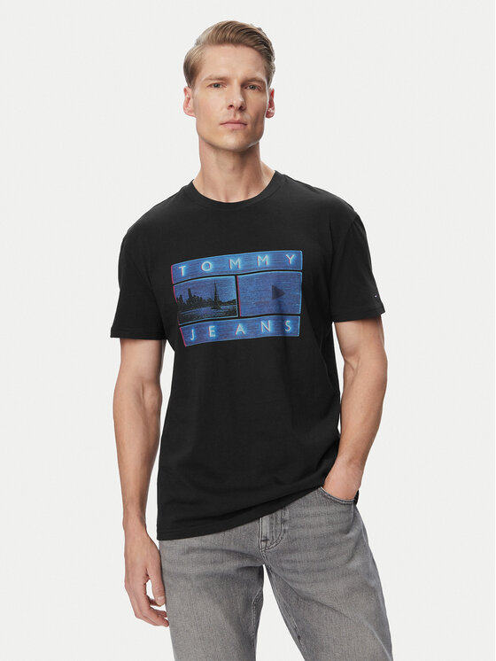 Tommy Jeans Tommy Jeans Camiseta Photo Flag DM0DM23191 Negro Regular Fit