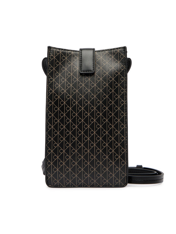 Calvin Klein Torbica za telefon Calvin Klein Emblem Aop Phone Crossbody LV04F1115G Črna