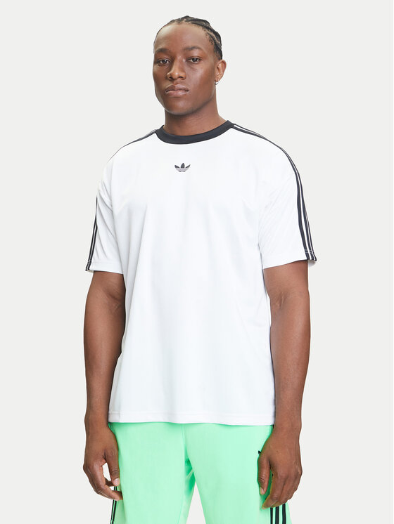 adidas adidas Marškinėliai adicolor Jacquard JW5877 Balta Loose Fit