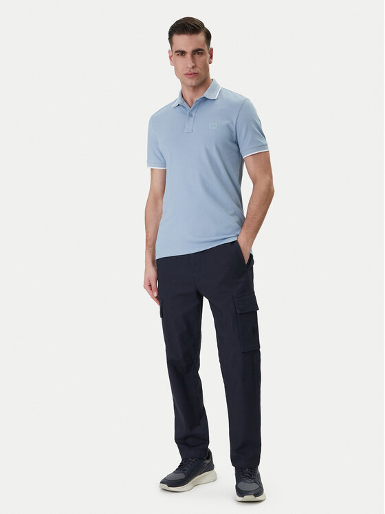 BOSS BOSS Polo Passertip 50507699 Celeste Slim Fit