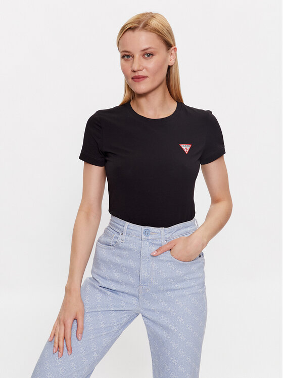 Guess Guess Футболка W2YI44 J1314 Чорний Slim Fit